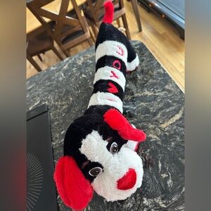 Striped Dog Plush with Red Ears